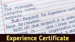 Request letter for experience certificate || how to write letter for experience certificate ||