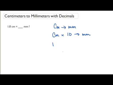 Part of a video titled Centimeters to Millimeters with Decimals - YouTube