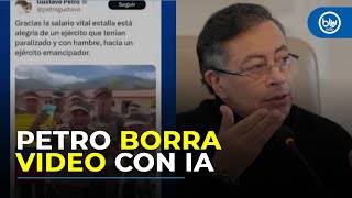 Petro tuvo que eliminar video hecho con IA de supuestos militares colombianos agradeciéndole
