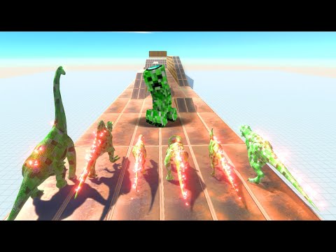 CREEPER DINOSAUR Speed race get a green Pig - Animal Revolt Battle Simulator