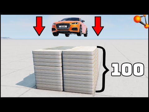 100 MATTRESS vs AUDI TT! CRASH TEST! - BeamNg Drive