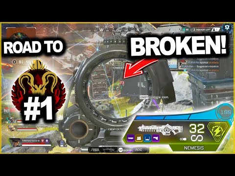 Hiswattson Can't Believe How OP New "Nemesis" Gun Is!!! - ROAD TO RANK #1 - APEX LEGENDS SEASON 16