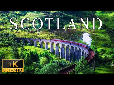FLYING OVER SCOTLAND (4K UHD) - Soothing Music With Stunning Beautiful Nature Film For Relaxation