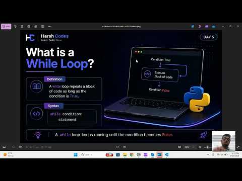 Python Tutorial For Beginners Day 5 While Loop In Python Harsh Codes %e2%ad%90