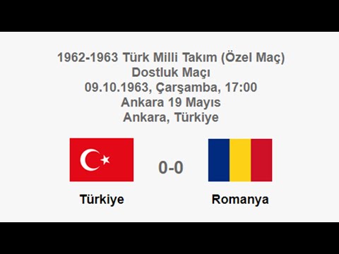 Turkey 0-0 Romania 09.10.1963 - National Teams Friendly Match