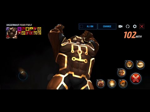 Juggernaut in Fear Itself suit skills preview | Marvel Future Fight