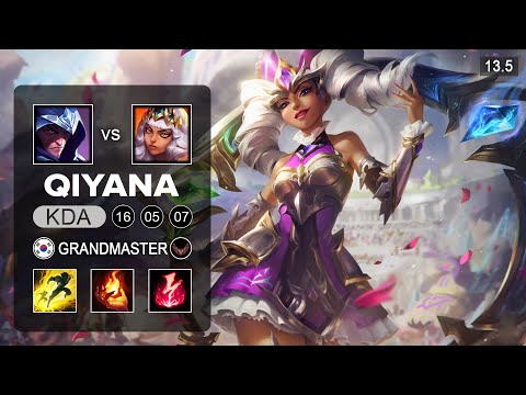 Qiyana vs Talon Mid - KR Grandmaster - Patch 13.5 Season 13