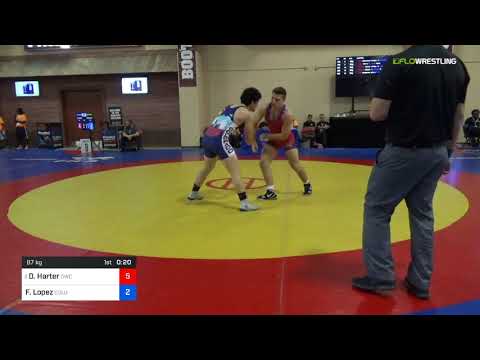 2018 Marine Corps US Open/UWW Junior Greco Roman 87 Quarters - Dane Harter (GWC) Vs. Faustin Lopez
