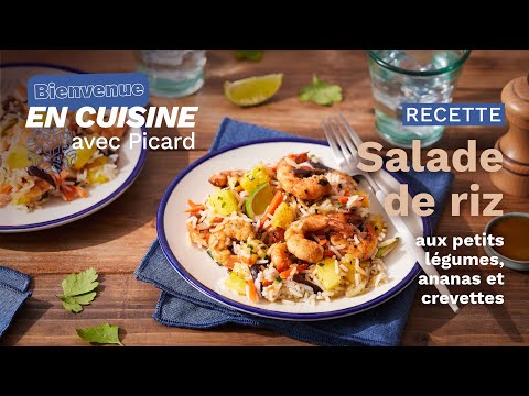 Recette de Salade de riz aux petits légumes, ananas et crevettes