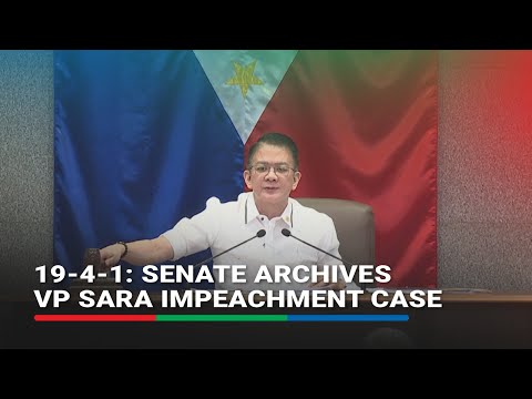Senate archives Sara Duterte impeachment case, voting 19-4-1 | ABS-CBN News