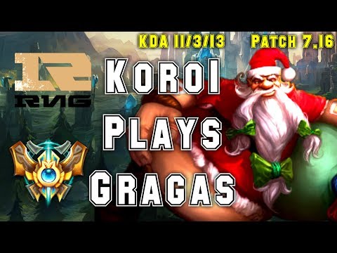 RNG Koro1 Plays GRAGAS vs JAX Top - S7 Ranked | Patch 7.16