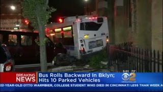 Bus Rolls Backward In Brooklyn