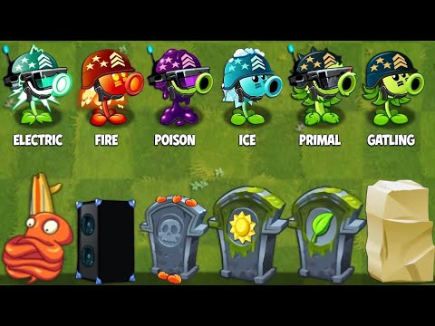 All PEA & MINT Plants Level 1 Vs Team Gravestones - Who Will Win? - Pvz 2 Plant vs Plant
