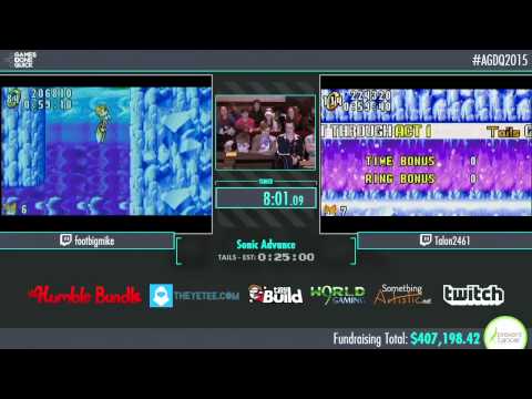 Awesome Games Done Quick 2015 - Part 93 - Sonic Advance by footbigmike and Talon2461