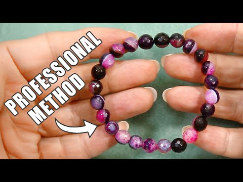 How To Make A Beaded Elastic Bracelet - No Glue, Professional Method - Easy DIY jewelry tutorial