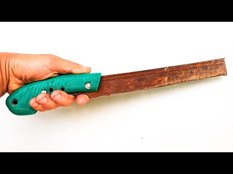 Restoration Antique Rusty Piece Of Cossack Shashka Sword In To Knife
