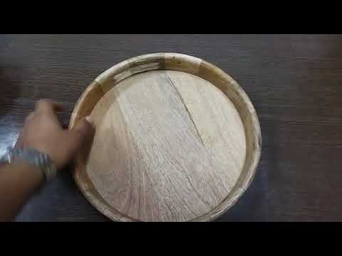 Asthal global 12 inches wooden tray round, for restaurant, s...