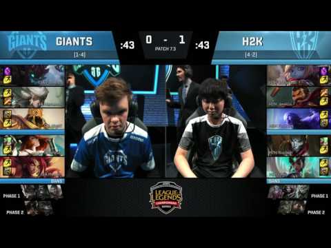 H2k vs Giants All Games Highlights   EU LCS W5D2 Spring 2017   H2k vs GIA All Games