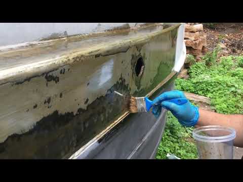 48. A friend comes to help paint the narrowboat