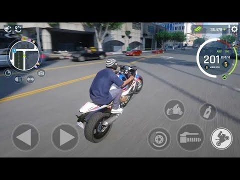 Open world motorcycle driving simulator game gameplay 