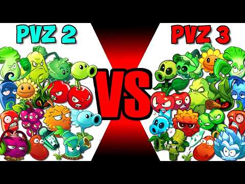 All Plants in PVZ 2 vs PVZ 3 Battlez - Which Version Will Win? - Plant vs Plant