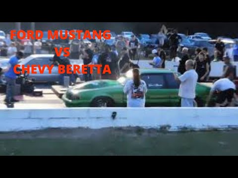 Thumbnail for Old Skool Ford Mustang vs Chevy Beretta Drag Race by Ford Mustang II, Ford Mustang, Ford Mustang I