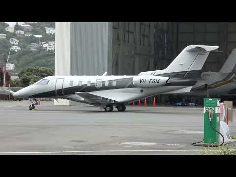 Wellington Airport | Pilatus PC-24 (VH-FGM) engine start