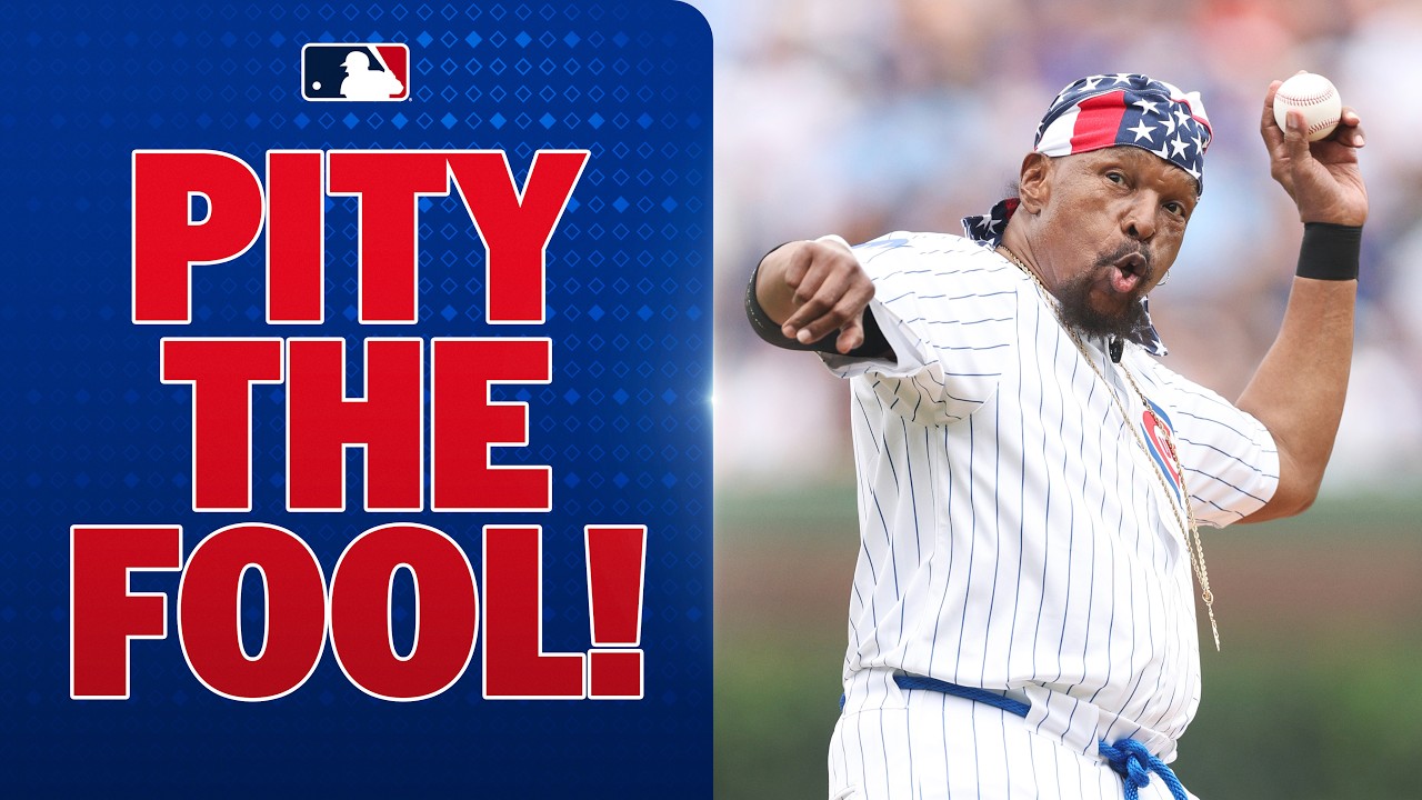 I PITY THE FOOL! 😎 Mr. T throws the first pitch for the Cubs and sings Take Me Out to the Ballgame!