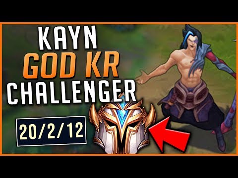 GOING GOD MODE KAYN IN CHALLENGER KOREA (20 KILLS!?) - League of Legends