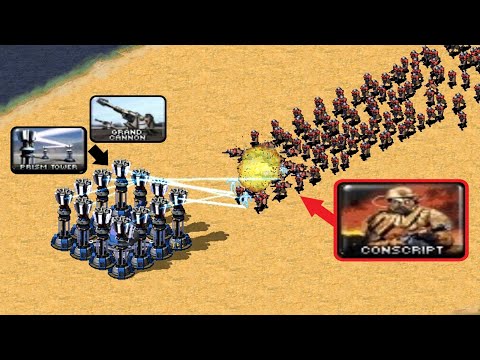Grand Prism Defense vs Conscripts - Same Cost - Red Alert 2