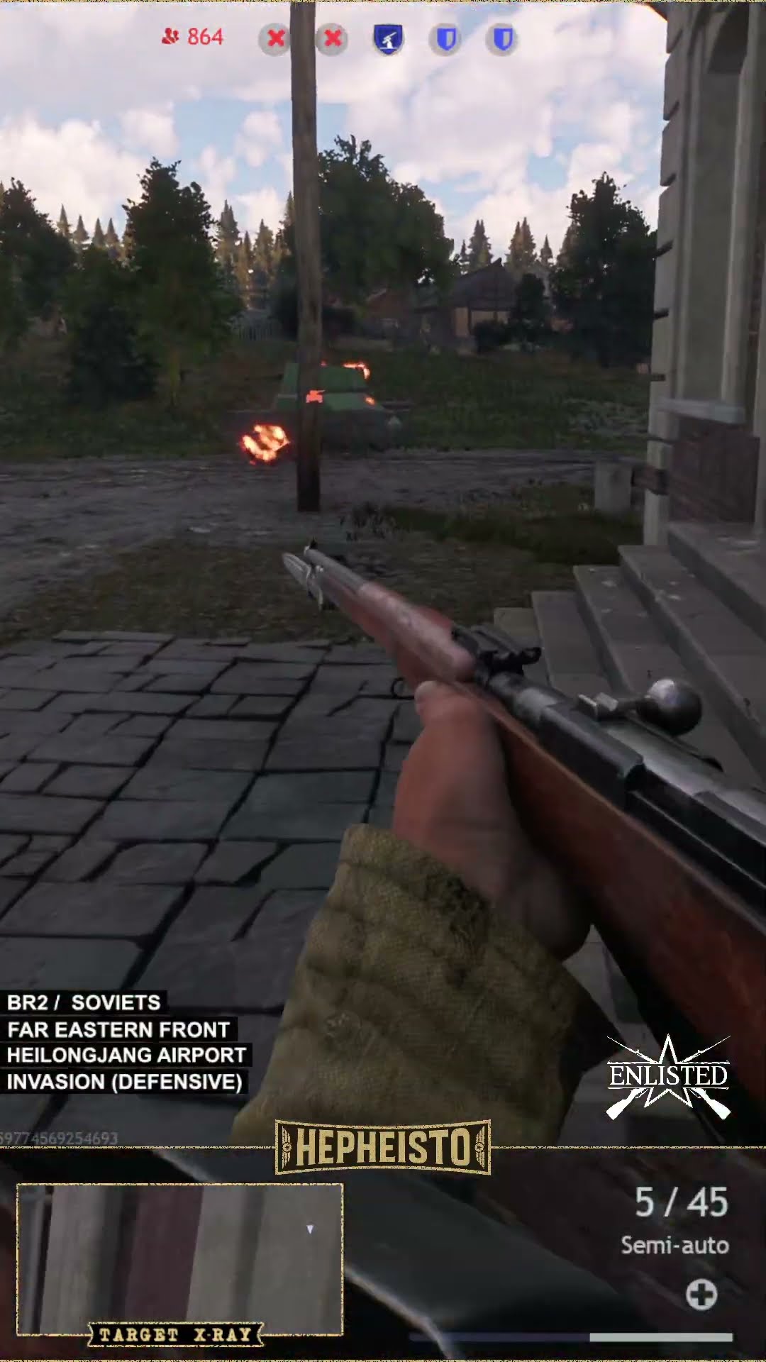 Flamethrower Soldier eliminates Tank Ta-Se with Explosives Pack