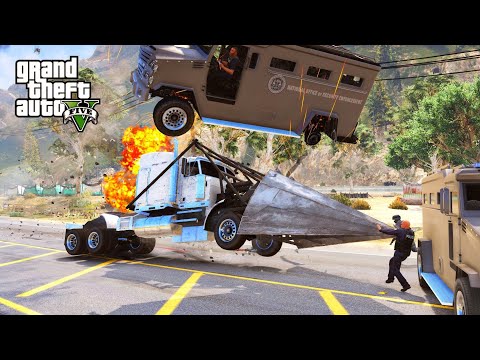 GTA 5 Crazy Phantom Wedge Truck Crashes Compilation Destruction Gta V Car Crashes 460