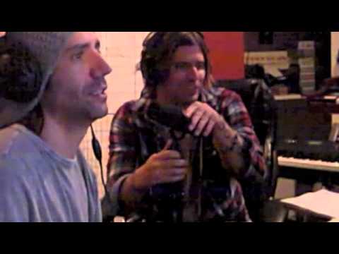 Austin Winkler of Hinder and Tantric's Hugo joking around in the recording studio