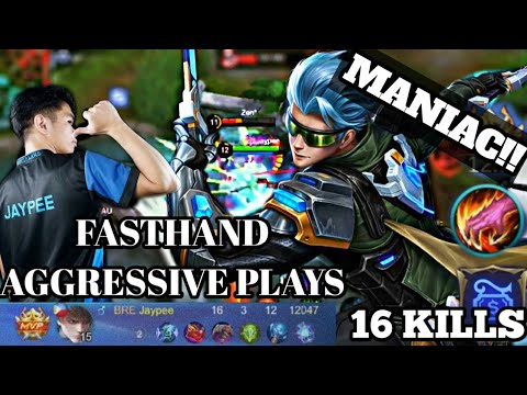 MANIAC!! WITH 16 KILLS AGGRESSIVE GUSION GAMEPLAY BY JAYPEE / MLBB✓
