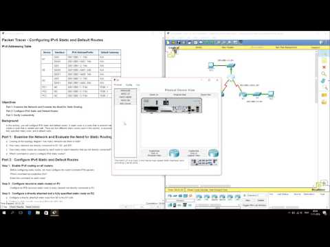 CCNA2 cisco packet tracer 6.2.4.4 - Configuring IPv6 Static and Default Routes