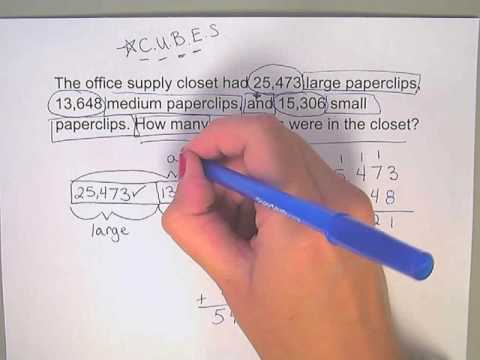 Part of a video titled How to solve 4th grade addition and subtraction word problems - YouTube