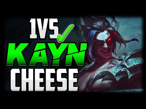 EASY KAYN TOP CHEESE TAKE BOTH ENEMIES CAMPS 👌[WIN GAMES FOR FREE] - League of Legends