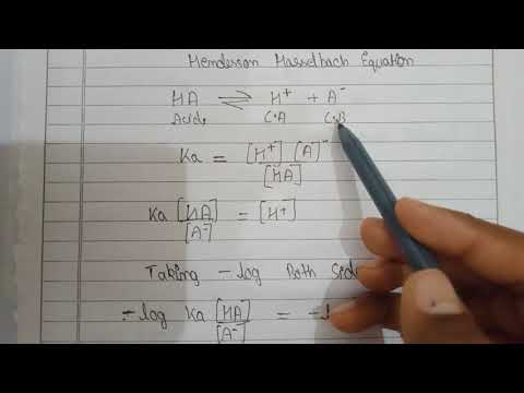Henderson hasselbach equation | pH equation derivation easy way | buffer system