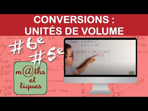 Convertir les unités de volume - Sixième - Cinquième
