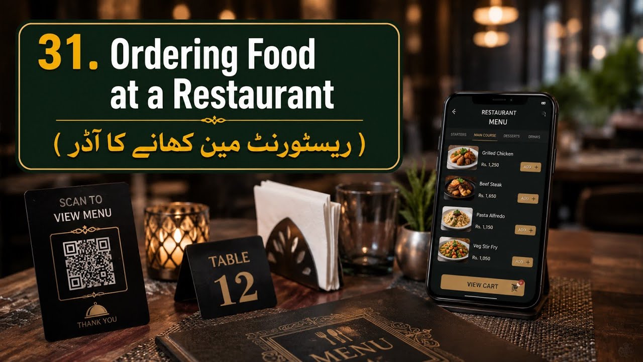 Bina Grammar English Kaise Bolen? | English Bolane Ka Tarika| 31. Ordering Food at a Restaurant
