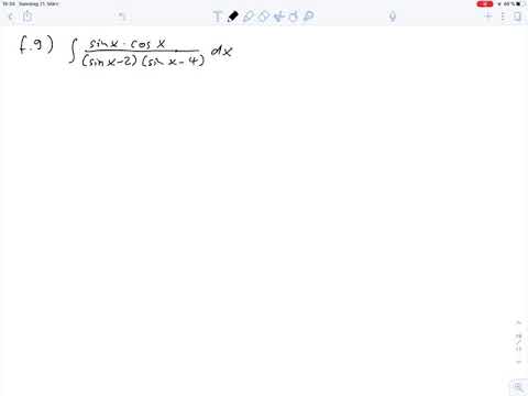 Übungsblatt2 Aufgabe f9 - Integration per Substitution und anschließender Partialbruchzerlegung