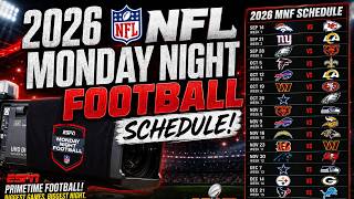 2026-27 NFL Monday Night Football Schedule - TV Channel, Start Time, Date, Locations