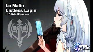 Le Malin Live 2D Skin - "Listless Lapin" skin showcase + oath scene | Azur Lane EN