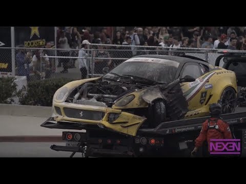 Federico Sceriffo's Ferrari 599 Formula Drift 2018 Car On FIRE! Formula Drift Top 32 Battle.