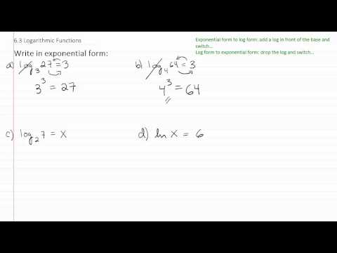  Logarithms, Exponential Form p2