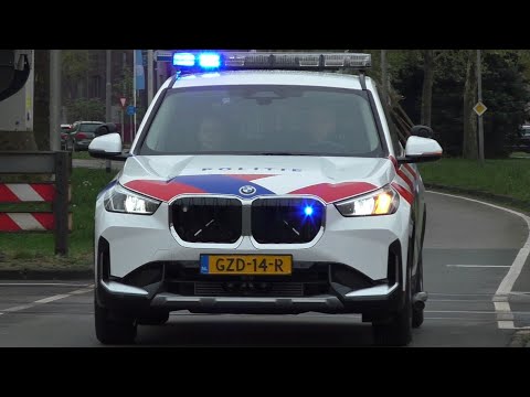 Nieuwe Politie BMW X1 met spoed naar een melding in Oss