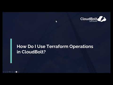 How Do I Use Terraform Operations in CloudBolt - YouTube