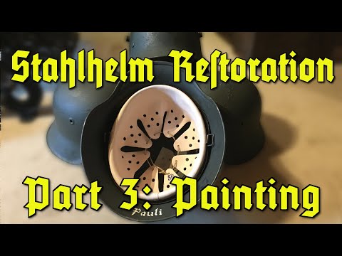 Restoring a WWII Stahlhelm Part 3: Painting and adding a dome stamp