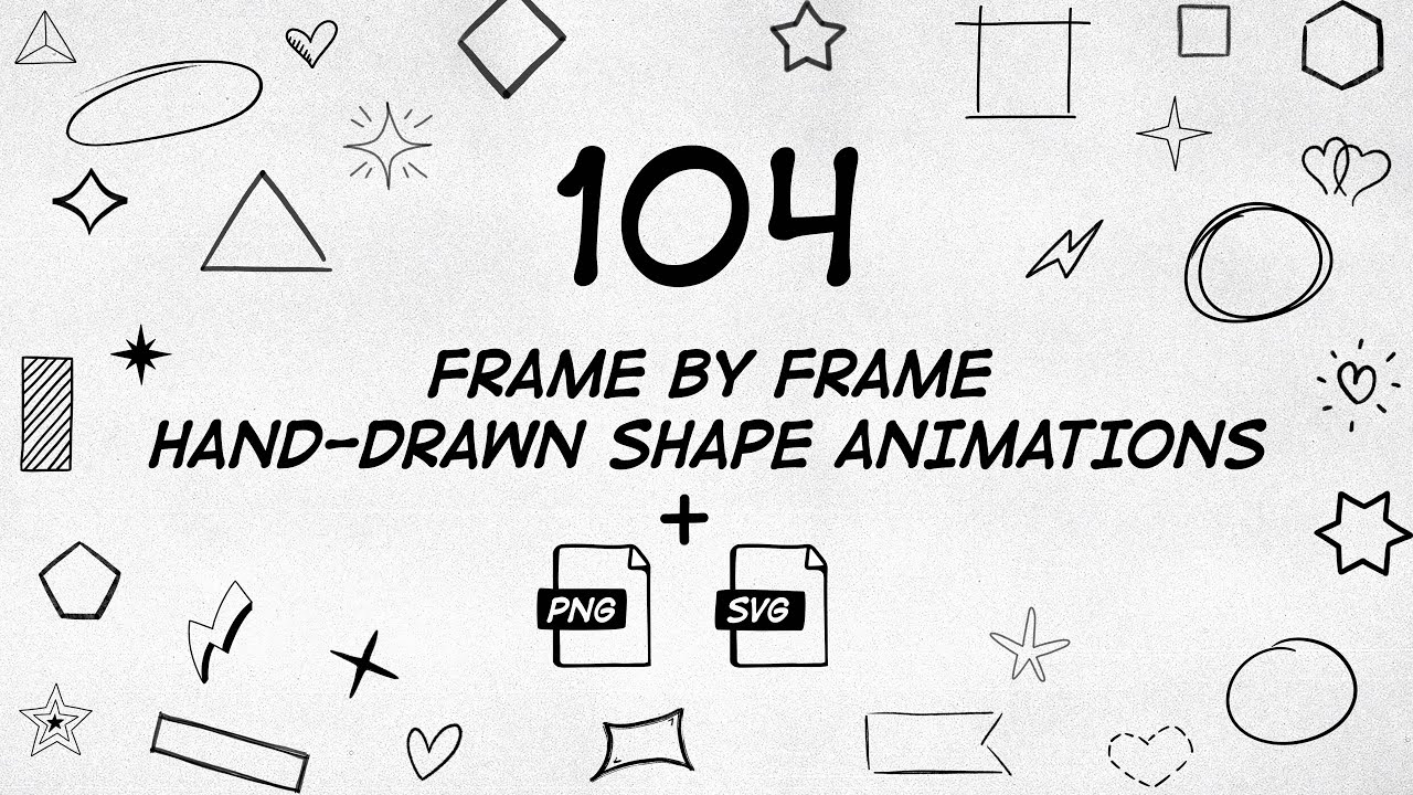 104 Frame By Frame Animated Shapes for After Effects and Premiere Pro + Vector and Image files