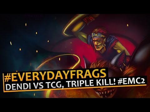 Dendi (Batrider) vs TEAM COAST GAMING, TRIPLE KILL!  @ #EMCup S2